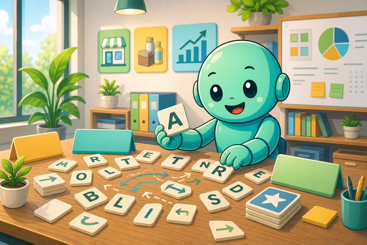 Anagrams in Business Names Namero rearranges letter tiles to find anagrams in business names