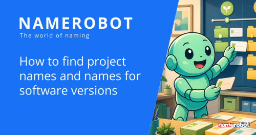 NameRobot social image for the article about project names and software version names.