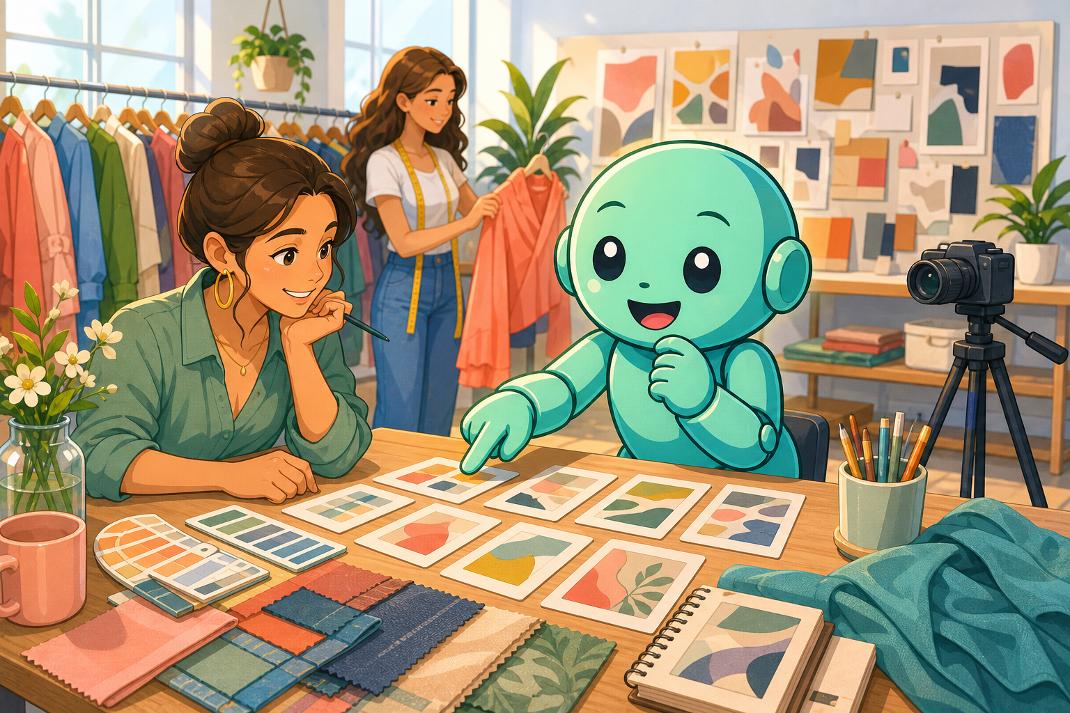 Namero helps a fashion blogger develop original name ideas in a bright fashion studio