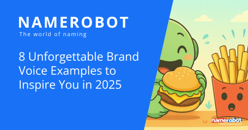 Namero happily holding a burger next to a surprised box of fries – symbolizing memorable brand voices.