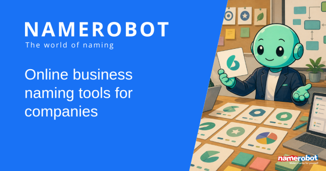 Social sharing image for the NameRobot article about online business naming tools for companies with Namero.