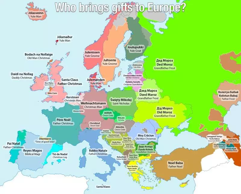 Who brings presents to Europe?