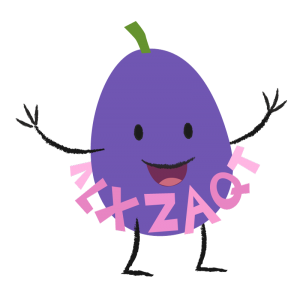 Plum with letter chain