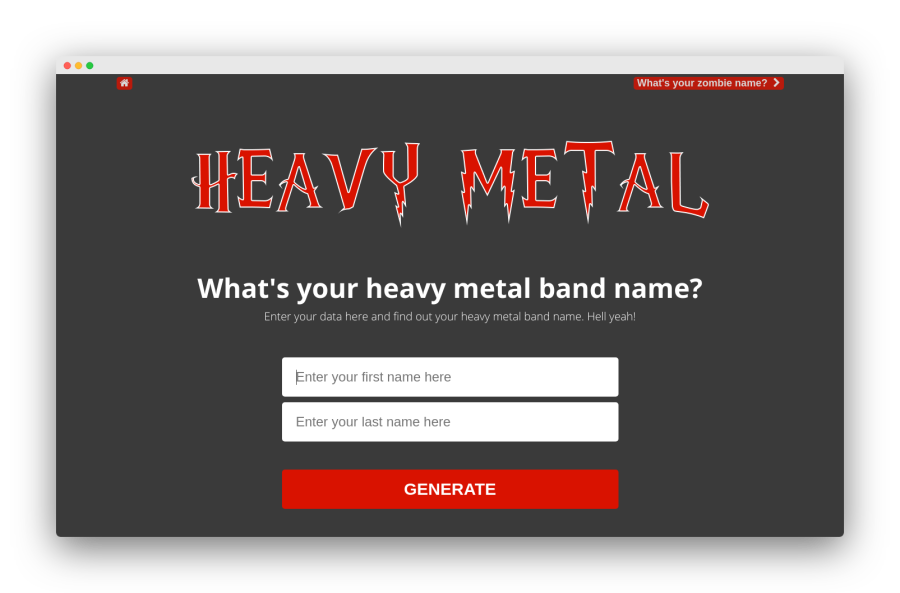 FunTools - Heavy metal band name generator