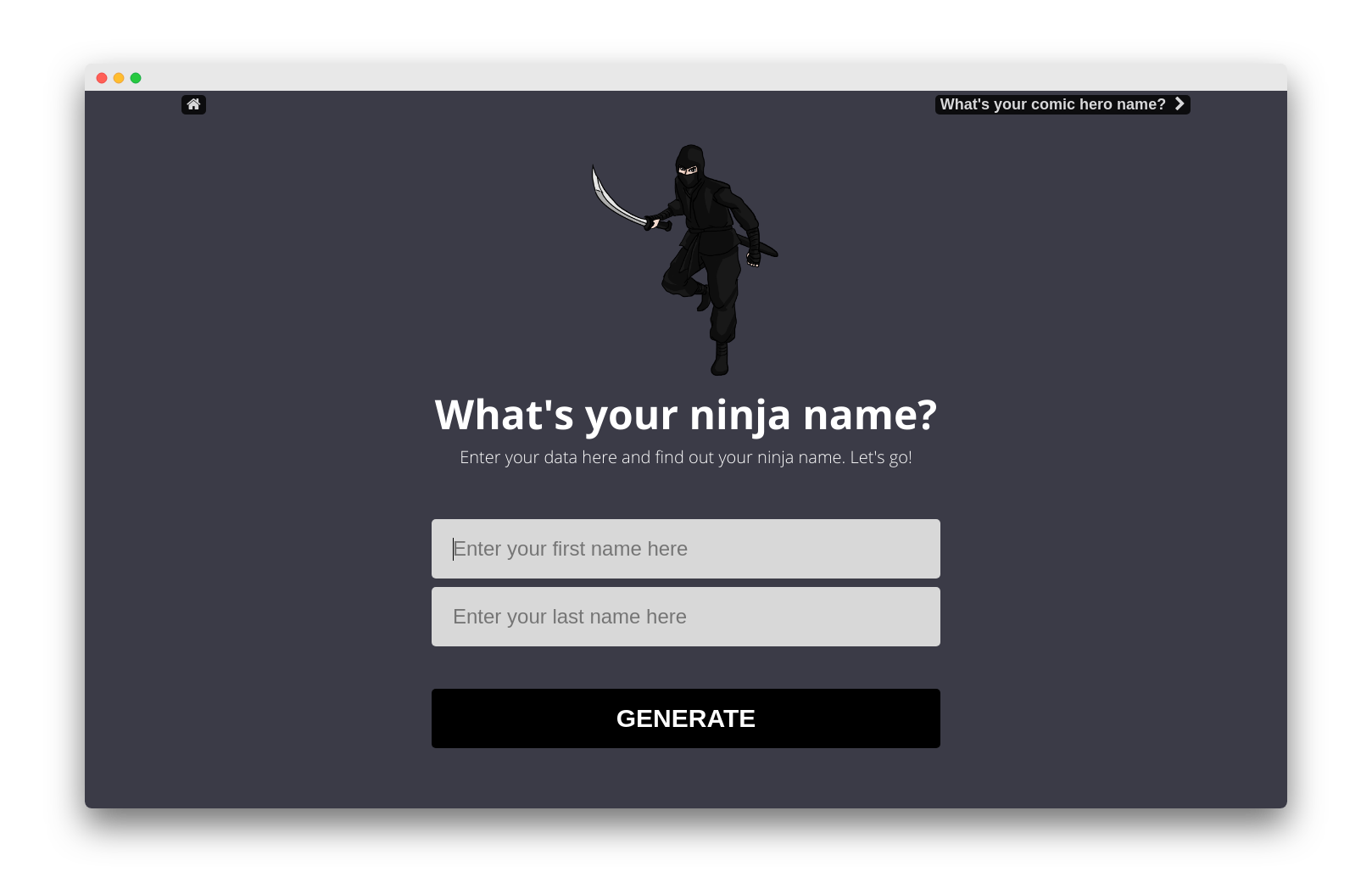 FunTools - ninja name generator