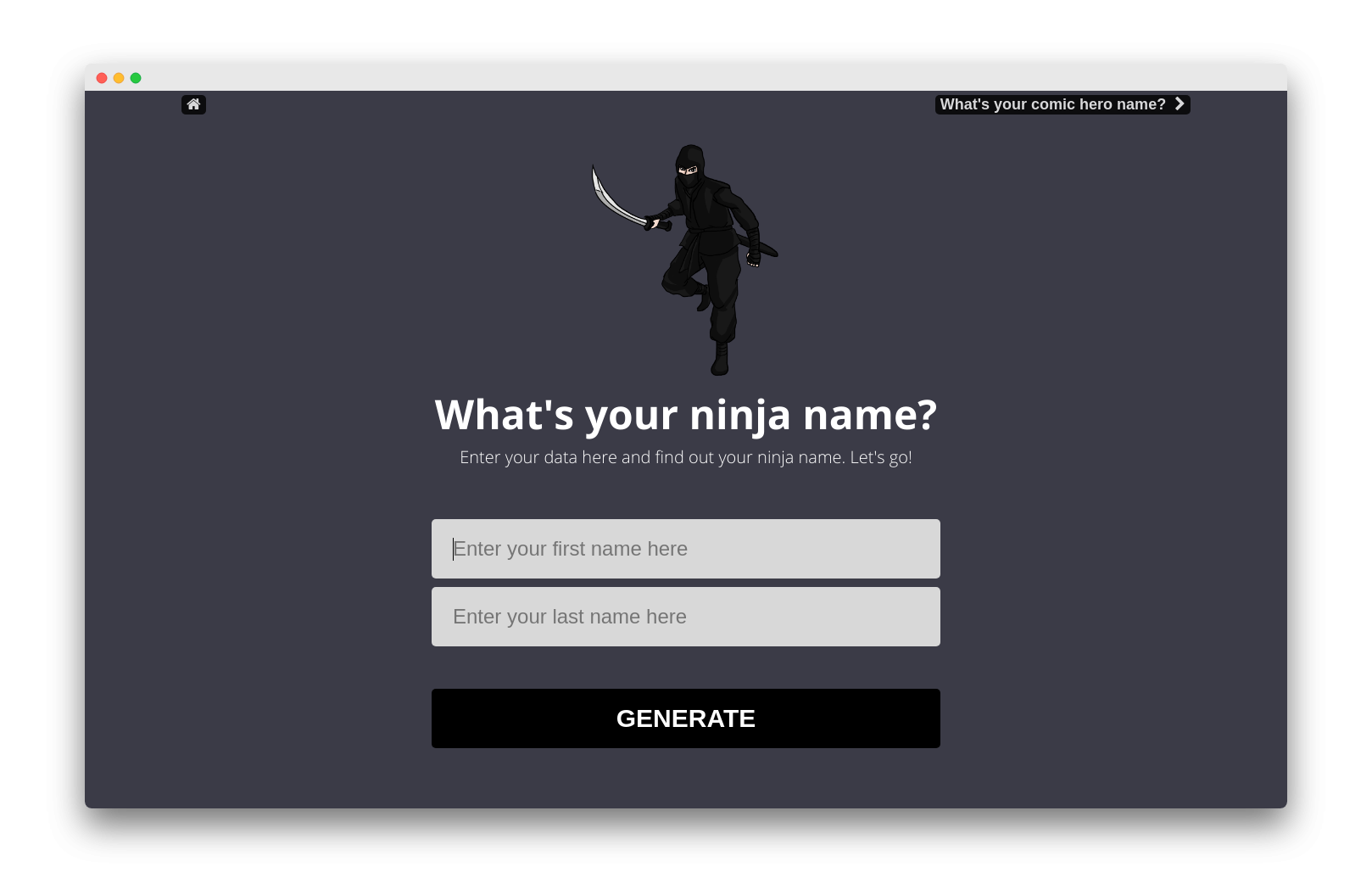 FunTools - ninja name generator