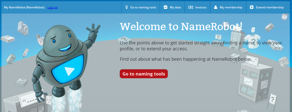 Go to NameRobot tools Go to NameRobot tools